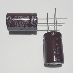 100uF 250V Elektrolitik Kondansatör 16*26 , Dökme , 105C - ( 2 ADETLİK PAKET )