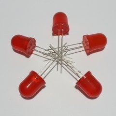 10mm DIFFUSED LED - KIRMIZI ( 10 ADETLİK PAKET )