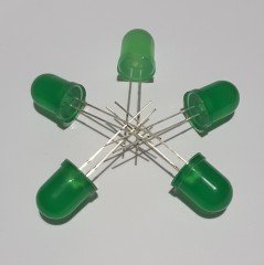 10mm DIFFUSED LED - YEŞİL ( 10 ADETLİK PAKET )