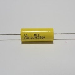2.2UF 250V Axial Polyester Kondansatör - Silindir Şeklinde ( 2 ADETLİK PAKET )