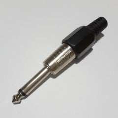 6.3mm MONO JAK ERKEK , Siyah ( 2 ADETLİK PAKET )