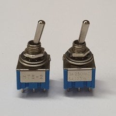 TOGGLE SWITCH , ON - OFF , 6 PİN ( MTS-202 ) -------- ( 5 ADETLİK PAKET )